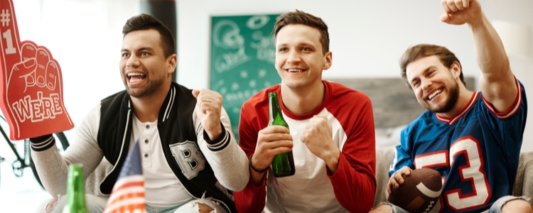 Super bowl fans enjoying union-made super bowl treats